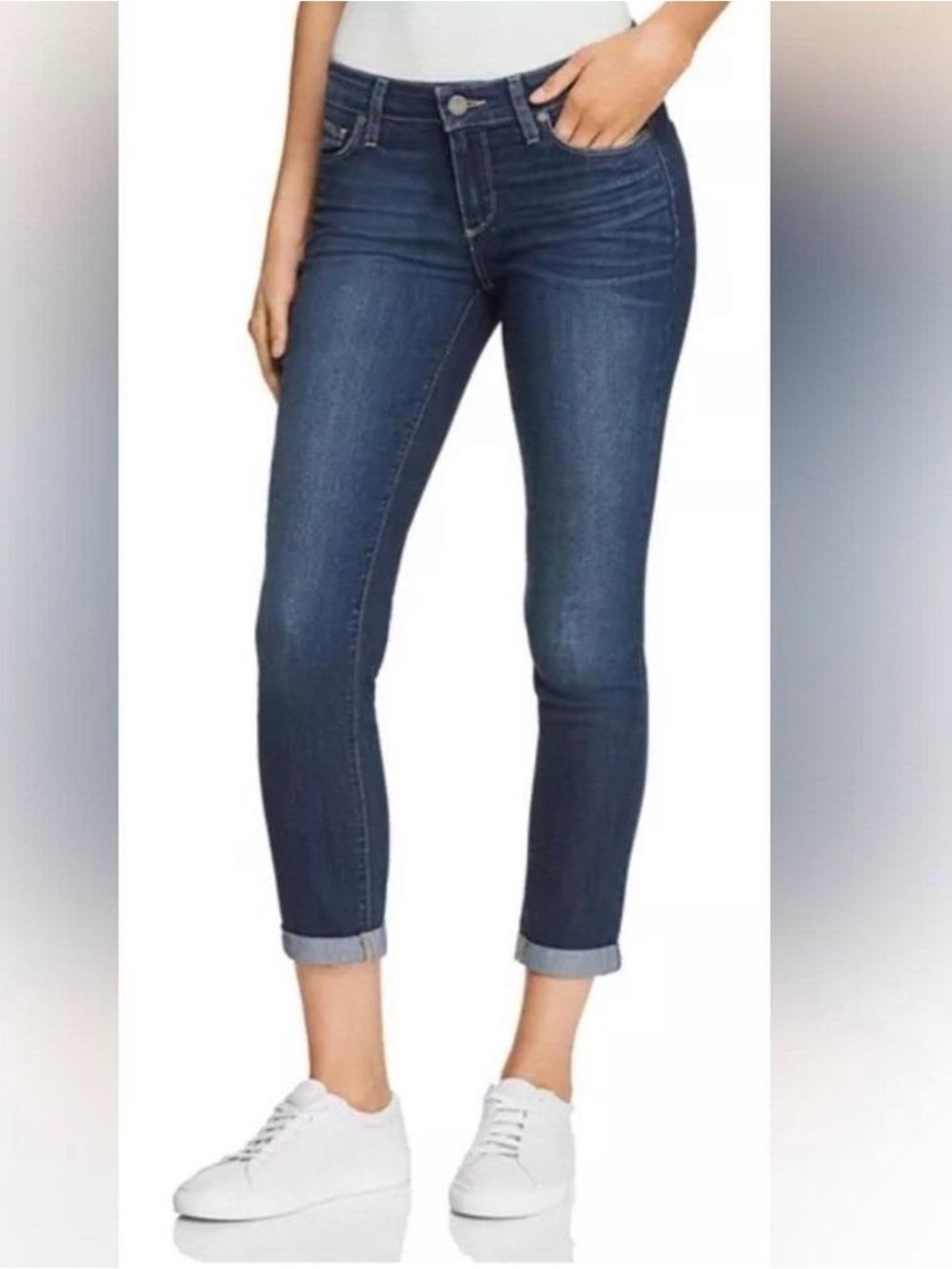 Paige Kylie Dark Wash Crop Skinny Jeans - Size 27